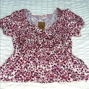 NWT Mason & Belle Floral Pink Top - Medium